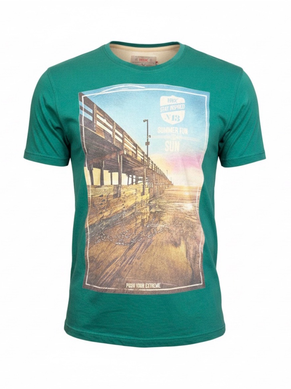 HRX Graphic T-shirt with Pier Print in Teal